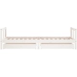  Okvir za dječji krevet s ladicama bijeli 80x200 cm od borovine | shoptok.hr
