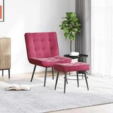 vidaXL Stol za sproščanje s stolčkom vinsko rdeč žamet | Shoptok.si