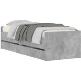  Okvir kreveta s ladicama boja betona 75 x 190 cm za jednu osobu | shoptok.hr