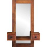  Zidno ogledalo s ladicama 60x33x90 cm puno drvo bagrem | shoptok.hr