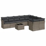 Maison Chic Seti vrtnega pohištva - Vrtna garnitura - Vrtni pohištvo set 10-delna z blazinami siv poli ratan, (21816248) | Shoptok.si