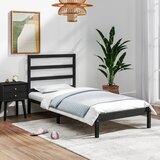 Maison Chic Posteljni okvir - Enojna postelja - Postelja za odrasle črn iz trdnega lesa 75x190 cm-J14148, (21765007) | Shoptok.si