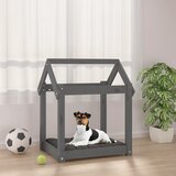  Krevet za pse sivi 61 x 50 x 70 cm od masivne borovine | shoptok.hr
