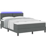vidaXL krevet s opružnim okvirom s madracem i LED tamnosiv 140x200 cm tkanina | shoptok.hr