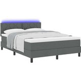 vidaXL postelja s podstavkom z vzmetnico & LED temno siva 140x200 cm tkanina | Shoptok.si