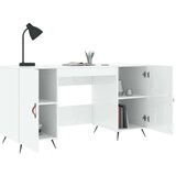  Pisalna miza visok sijaj bela 140x50x75 cm inženirski les, (20787491) | Shoptok.si