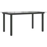 In vrtni stol crni 150 x 90 x 74 cm aluminijum i staklo Cijene