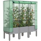 vidaXL Visoka greda s prevleko za rastlinjak videz ratana 120x40x140cm | Shoptok.si