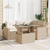 vidaXL 5-dijelni vrtni set sofa s jastucima bež od poliratana | shoptok.hr