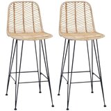  Barski stol 2 pcs Naravna 44,5 x 53 x 111 cm Ratan in železo, (5000092570) | Shoptok.si