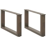  Noge za klubsko mizico v obliki črke U, 2 kosa, naravno jeklo, 60 x (30-31) cm, jeklo, (5000044593) | Shoptok.si