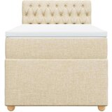  Box spring postelja z vzmetnico krem 80x200 cm blago, (21292047) | Shoptok.si