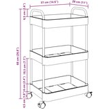 Kolica za pohranu 3 nivoa prozirna 37x28x68 cm akril | shoptok.hr