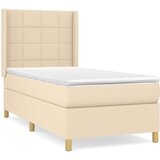  Krevet s oprugama i madracem krem 100 x 200 cm od tkanine | shoptok.hr