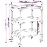 vidaXL Kuhinjski kolica Staro drvo 50 x 35 x 75.5 cm Konstruirano drvo | shoptok.hr