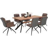 Hom`in stol, kovina, tekstil rjava, siva | Shoptok.si
