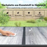  Vrtni namještaj garnitura za sjedenje 150 x 80 cm stol sa 6 prozračnih stolica izgled drveta čelični okvir crna | shoptok.hr