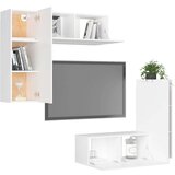  Komplet TV omaric 4-delni bela iverna plošča, (20913793) | Shoptok.si