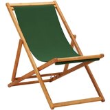 vidaXL zložljiv stol za na plažo evkaliptusov les in zeleno blago Cene