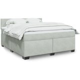 vidaXL Box spring postelja z vzmetnico svetlo siva 180x200 cm žamet | Shoptok.si