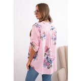 Kesi Włoski Women's cotton blouse with a floral pattern candy pink | shoptok.hr