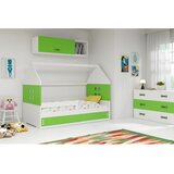 Domi drveni dečiji krevet 1 sa prostorom za odlaganje - 160x80 cm - zeleni - beli Cene