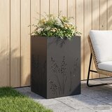  Vrtna saksija Crna 50 x 50 x 75 cm Čelična vrata | shoptok.hr