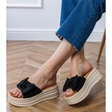 Gemre Black platform flip-flops with a bow Ados | shoptok.hr