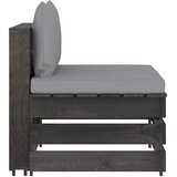  Modularna srednja sofa s jastucima od sivo impregniranog drva Siva | shoptok.hr