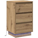 vidaXL Nočna omarica z LED Artisan hrast 39x34,5x65 cm Inženirski les | Shoptok.si
