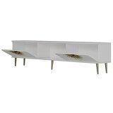 Hanah home Hanah Kućni TV komoda Nida, 150x40,6x29,6 cm, Bijelo-zlatna boja | Eponuda.ba