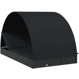 LEŽAJ za sunčanje za 2 osobe crni 211 x 112 x 140 cm poliratan | shoptok.hr
