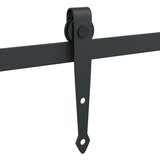 Mini set za klizna vrata ormarića crni 122 cm ugljični čelik | shoptok.hr