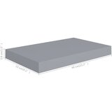 vidaXL Plutajuća zidna polica siva 40 x 23 x 3,8 cm MDF | shoptok.hr