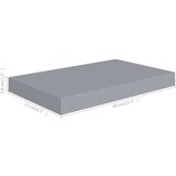 vidaXL Stenska polica siva 40x23x3,8 cm MDF, (20810757) | Shoptok.si