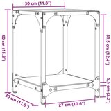  Stolići za kavu s crnim staklenim vrhom 2 kom 30x30x40 cm čelik | shoptok.hr