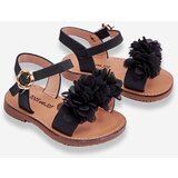 Boto Fashionable Children's Sandals With Flowers Black Poly | Shoptok.si