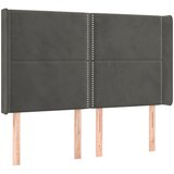  Uzglavlje s ušima tamnosivo 147x16x118/128 cm baršunasto | shoptok.hr