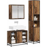  Set namještaja za kupaonicu 3 kom. Staro drvo Konstruirano drvo Smeđa 80 x 33 x 60 cm | shoptok.hr