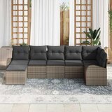  Sjedeća garnitura za vrt s jastukom 7 pcs Siva Poli ratan | shoptok.hr