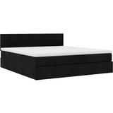vidaXL Otomanski okvir kreveta s madracima crni 200x200cm od tkanine | shoptok.hr