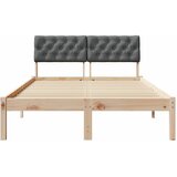  Okvir kreveta smeđe i tamnosivo 120 x 200 cm Masivna borovina | shoptok.hr