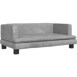  Dječja fotelja svjetlosiva 80 x 45 x 30 cm baršunasta | shoptok.hr