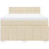  Krevet s oprugama i madracem krem 140 x 190 cm od tkanine | shoptok.hr
