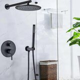 EYN Črni podometni tuš sistem - dva izhoda | Črna prha BP1225 — 30 cm | Shoptok.si