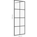 Pregrada za tuširanje s prozirnim staklom ESG 80 x 195 cm crna | shoptok.hr