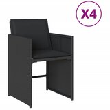 Maison Chic Vrtni stoli - Stol za vrt z blazinami 4 kosi črn poli ratan JS2216, (21876814) Cene