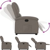  Naslonjač na podizanje od tkanine smeđesivi | shoptok.hr