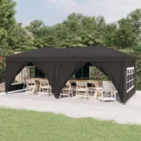 vidaXL sklopivi šator za zabave s bočnim zidovima 3 x 6 m antracit