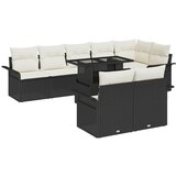  9-delni vrtni kavč s blazinami črno poli ratan | Shoptok.si